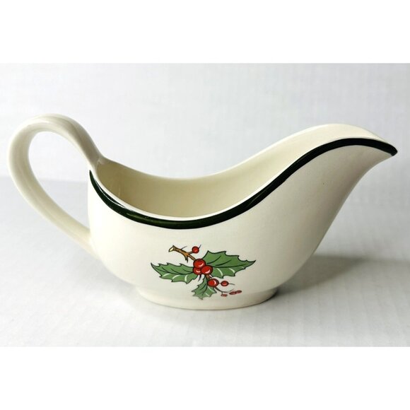 Gravy Sauce Boat Christmas Lord Nelson England 1979 Holly Tree Gifts 7 3/4” - Picture 3 of 16